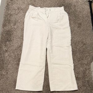 Abercrombie & Fitch White Striped Trousers